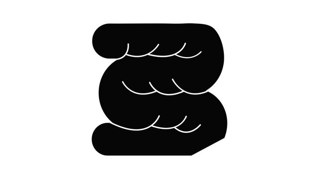 Large intestine icon animation simple best object on white