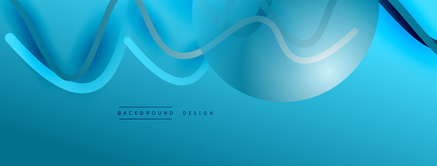 Abstract gradient background with wave line with shadow effect. Geometric composition. 3D shadow effects and fluid gradients