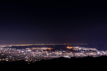 六甲山からの秋の夜