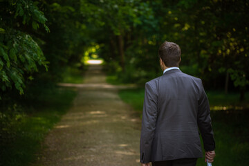 man walking in the park