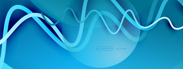 Abstract gradient background with wave line with shadow effect. Geometric composition. 3D shadow effects and fluid gradients