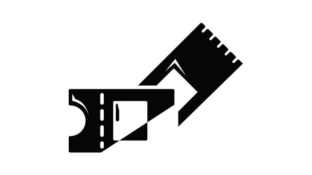 Ice hockey ticket icon animation simple best object on white