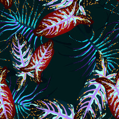 Tropical Leaf. Modern Motif. Jungle Print.