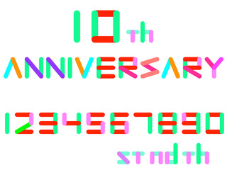 “ANNIVERSARY” カラフルタイトルキット【角丸長方形プレートver.】