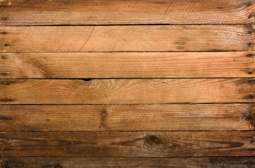 Weathrered old wooden planks background with nails top view. - 441540703