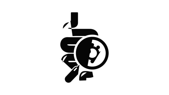 Intestine virus icon animation simple best object on white