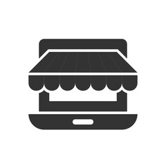 Online Shopping solid icon.