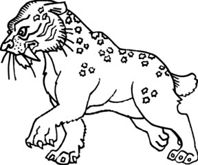 hand drawn vector illustration of a dinosaur