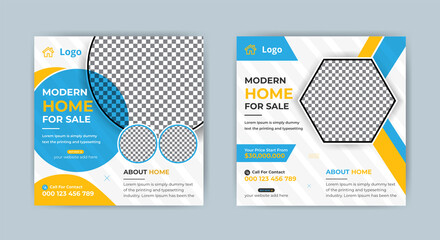 Modern Real estate home for sale instagram post or flyer square template