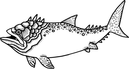 hand drawn vector illustration of a dinosaur