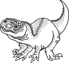 hand drawn vector illustration of a dinosaur