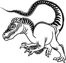 hand drawn vector illustration of a dinosaur
