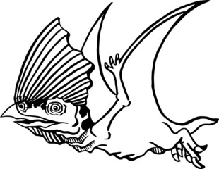 hand drawn vector illustration of a dinosaur