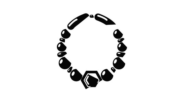 Pearl necklace icon animation simple best object on white