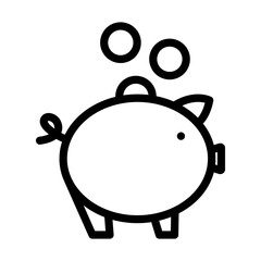 Golden Coins Fall In Piggy Bank Icon