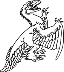 hand drawn vector illustration of a dinosaur