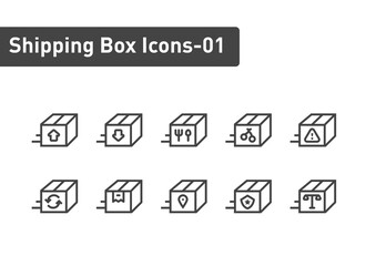 shipping box icon set isolated on white background ep01
