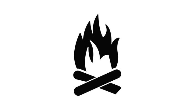 Campfire icon animation simple best object on white
