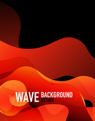 Vertical fluid gradient wave abstract background. Bright color waves in the dark. Vector Illustration For Wallpaper, Banner, Background, Landing Page