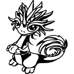 Little Dragon with a ball in its paws