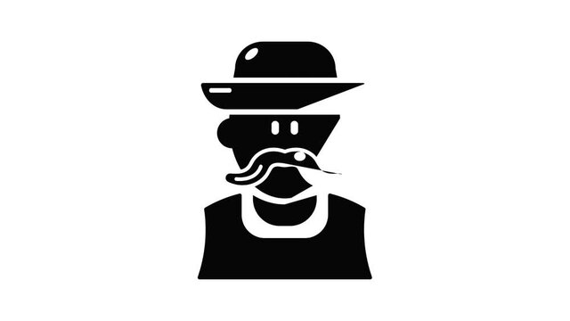Gardener man icon animation simple best object on white