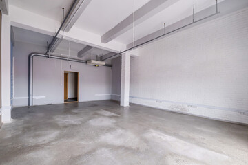 empty white room with repair and without furniture. room for office or clinic