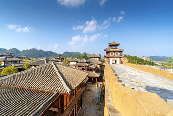 Fototapeta na wymiar Qin and Han ancient city park, Guizhou, China.