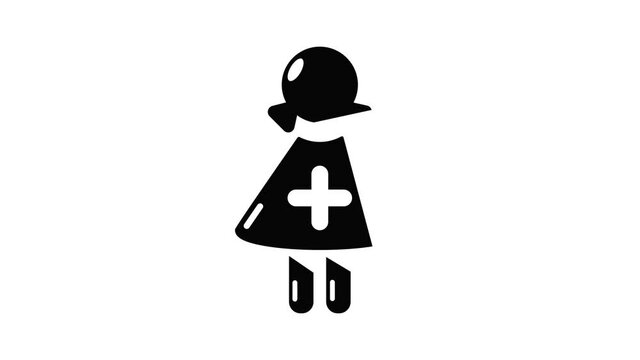 Nurse icon animation simple best object on white