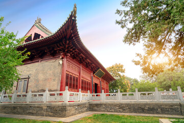 Fototapeta na wymiar The main hall of Zhougong Temple has a history of more than 400 years, Luoyang, China.