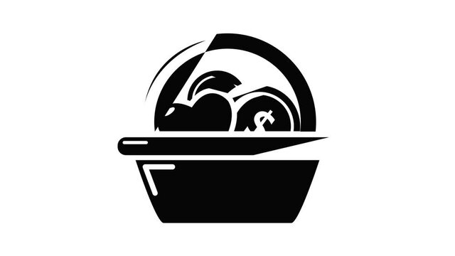 Basket donate icon animation simple best object on white
