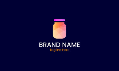 Gradient Supplement Jar bottle logo - Vector