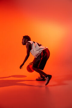 Studio Shot Of Basketball Player In The Studio