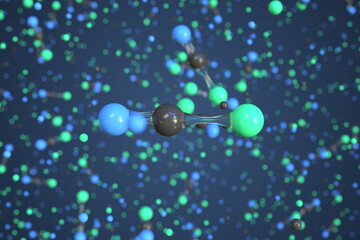 Cyanogen chloride molecule, conceptual molecular model. Chemical 3d rendering