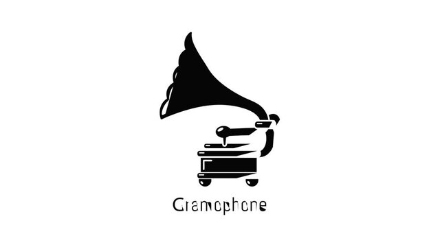 Gramophone icon animation simple best object on white