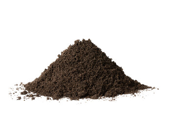 Heap of soil isolated on white