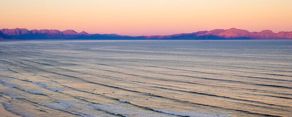 Elevated panoramic view of False Bay, Cape Town
