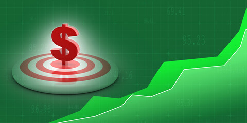 3d rendering Dollar symbol target