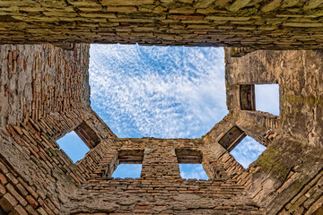 Mali Idjos, Serbia - June 06, 2021: The abandoned summer house in Mali Idjos was built by Pece...