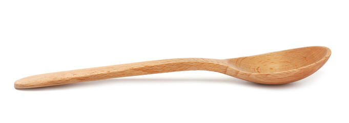 Wooden spoon isolated on white. Cooking utensil
