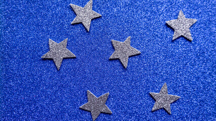 USA flag in grunge style made from shiny paper. Handmade american flag design