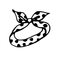 Bandana. Vector, black line, isolated