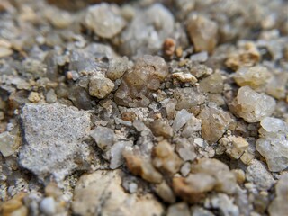 A close-up of little stones