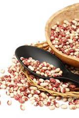 Dry beans on white background 