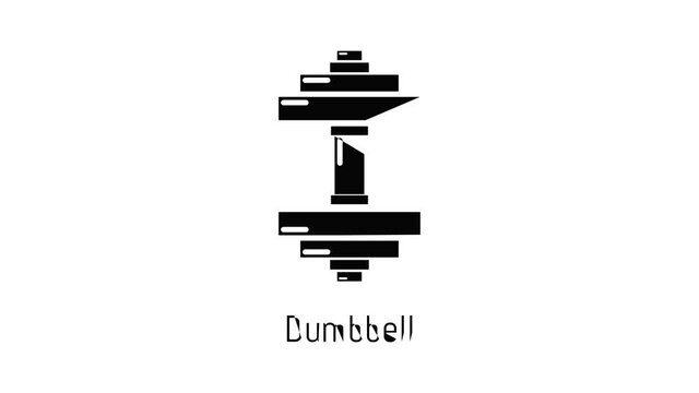 Dumbbell icon animation simple best object on white