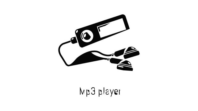 Mp3 player icon animation simple best object on white