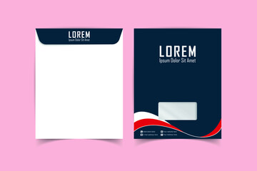 Envelope Design. A4 Envelope design with front and back. Luxury, Modern, Elegant, Professional Minimalist Business A4 Envelope design. Elements of Branding Stationery. Vector illustration