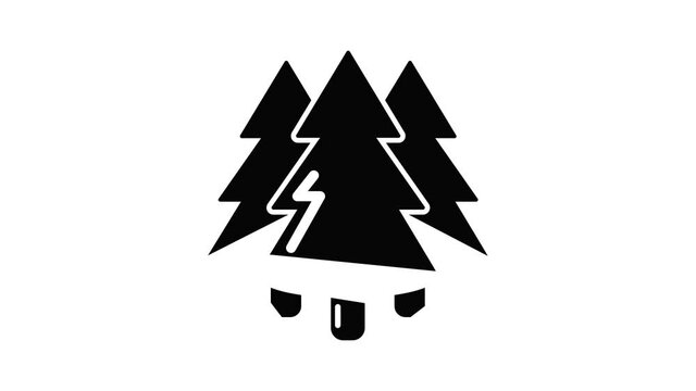 Coniferous forest icon animation simple best object on white