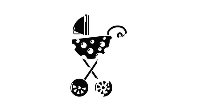 Baby carriage elegant icon animation simple best object on white