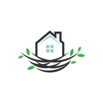 recommend clip art: nest house logo. home icon. home nest sign. house building symbol. best for building home logo vector illustration