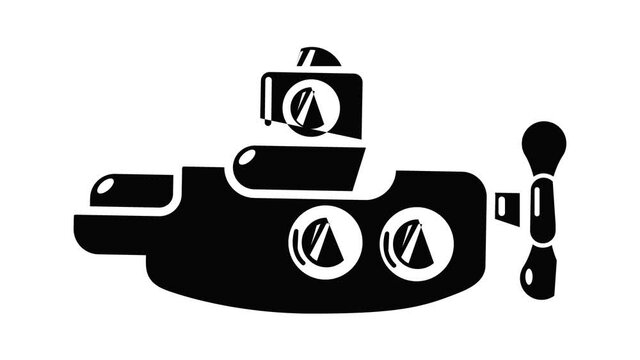 Submarine nautical icon animation simple best object on white